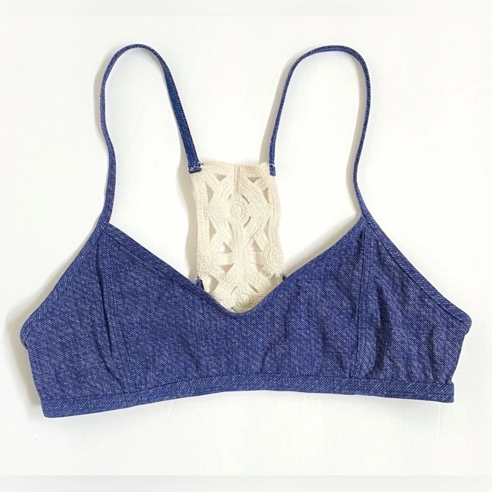 L*Space Nanette Dreamer Denim Bikini Top - Size S
